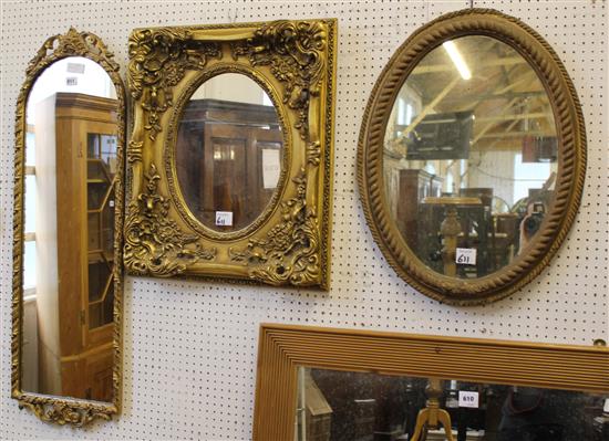 3 gilt framed mirrors